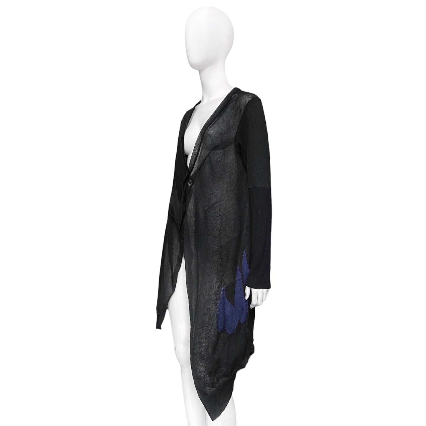 Yohji yamamoto asymmetrical paint feature cardigan 2