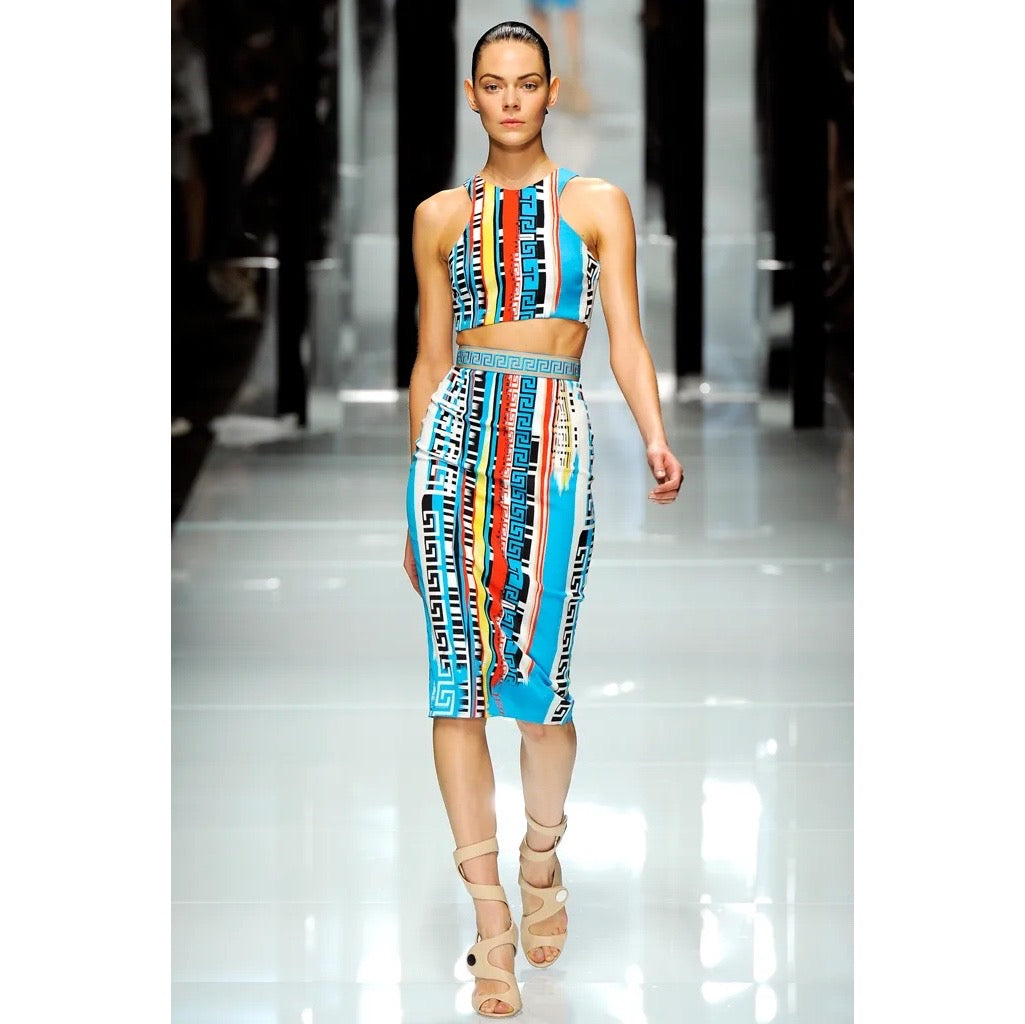 Versace spring 2011 print logo dress 40