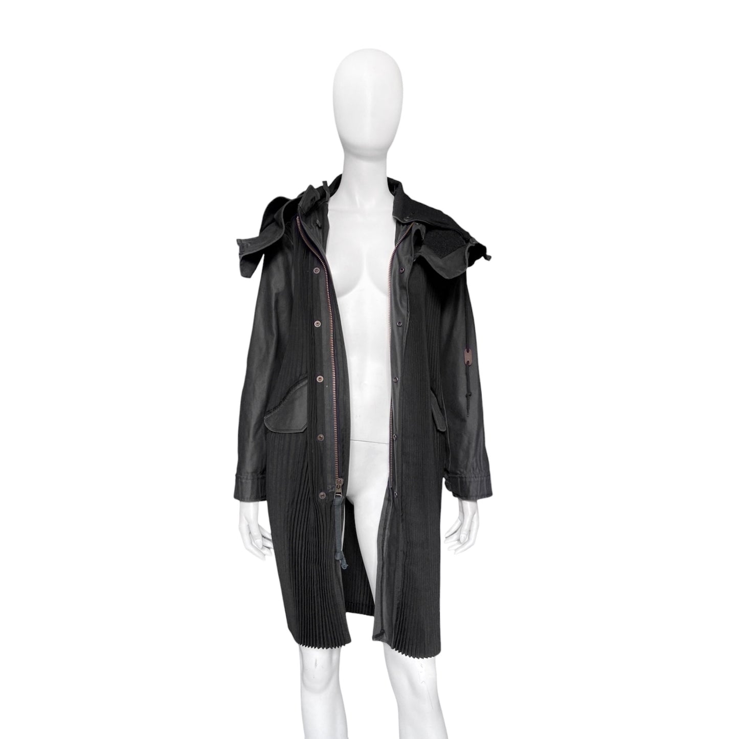 Junya Watanabe Fall 2010 pleated coat jacket with giant detachable hood