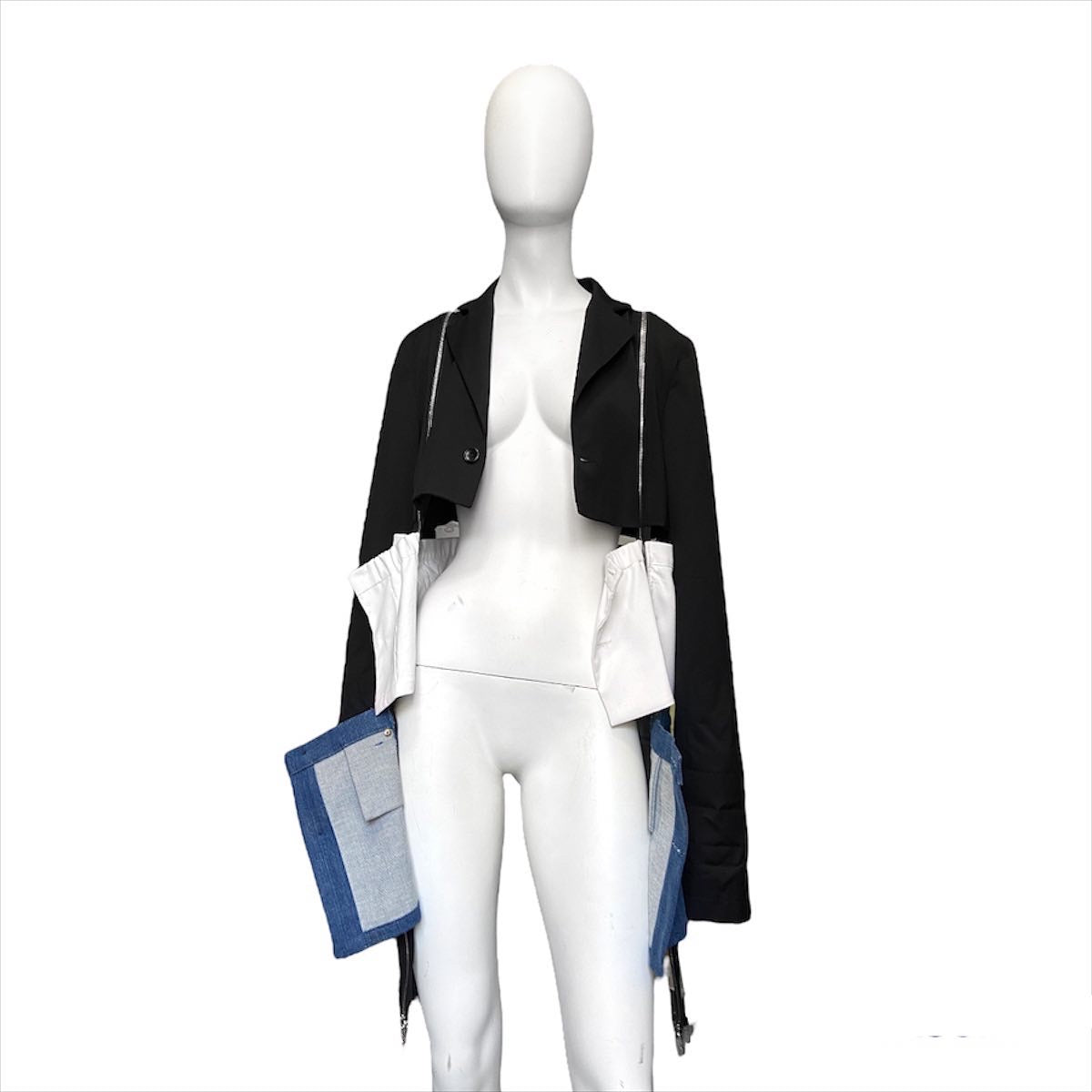 Hood By Air HBA ss16 deconstructed zipper blazer shirt jeans jacket S