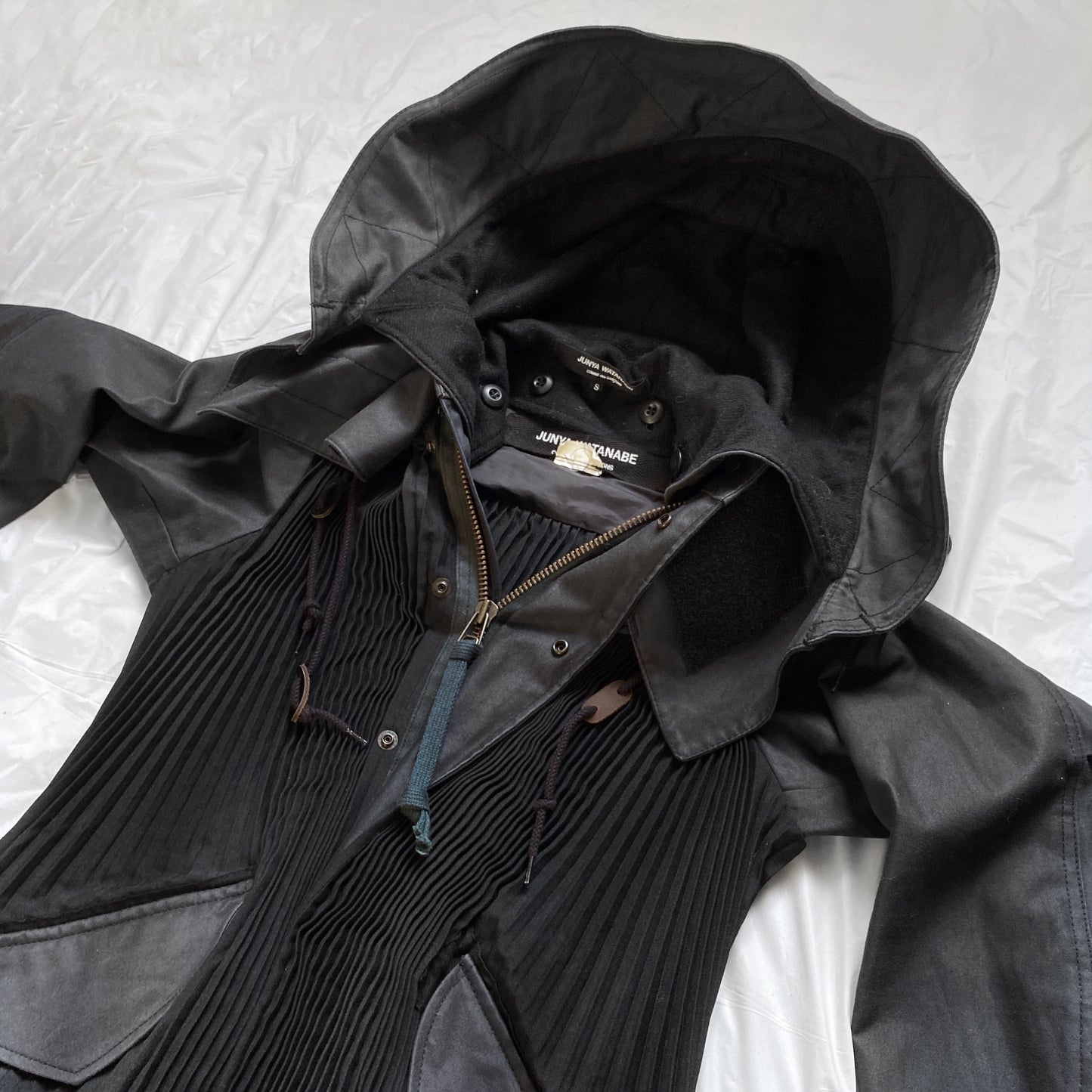 Junya Watanabe Fall 2010 pleated coat jacket with giant detachable hood