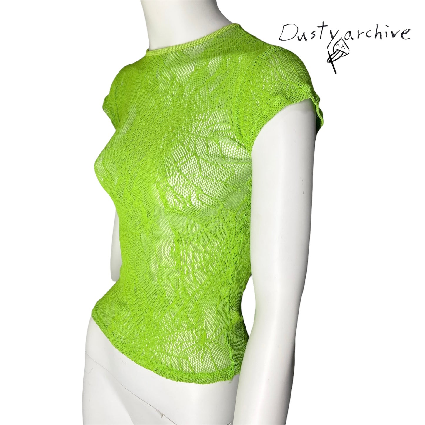 W< mesh knit spiderweb top M