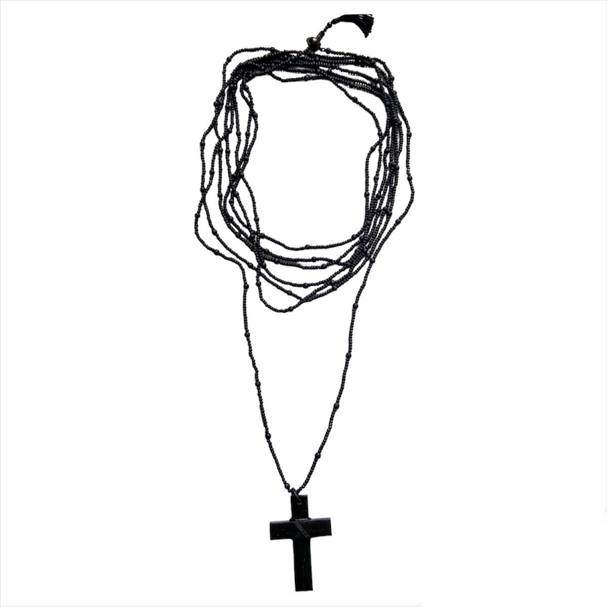 Gucci Fall 2002 Tom Ford Gothic Ebony Cross Black Beaded Choker