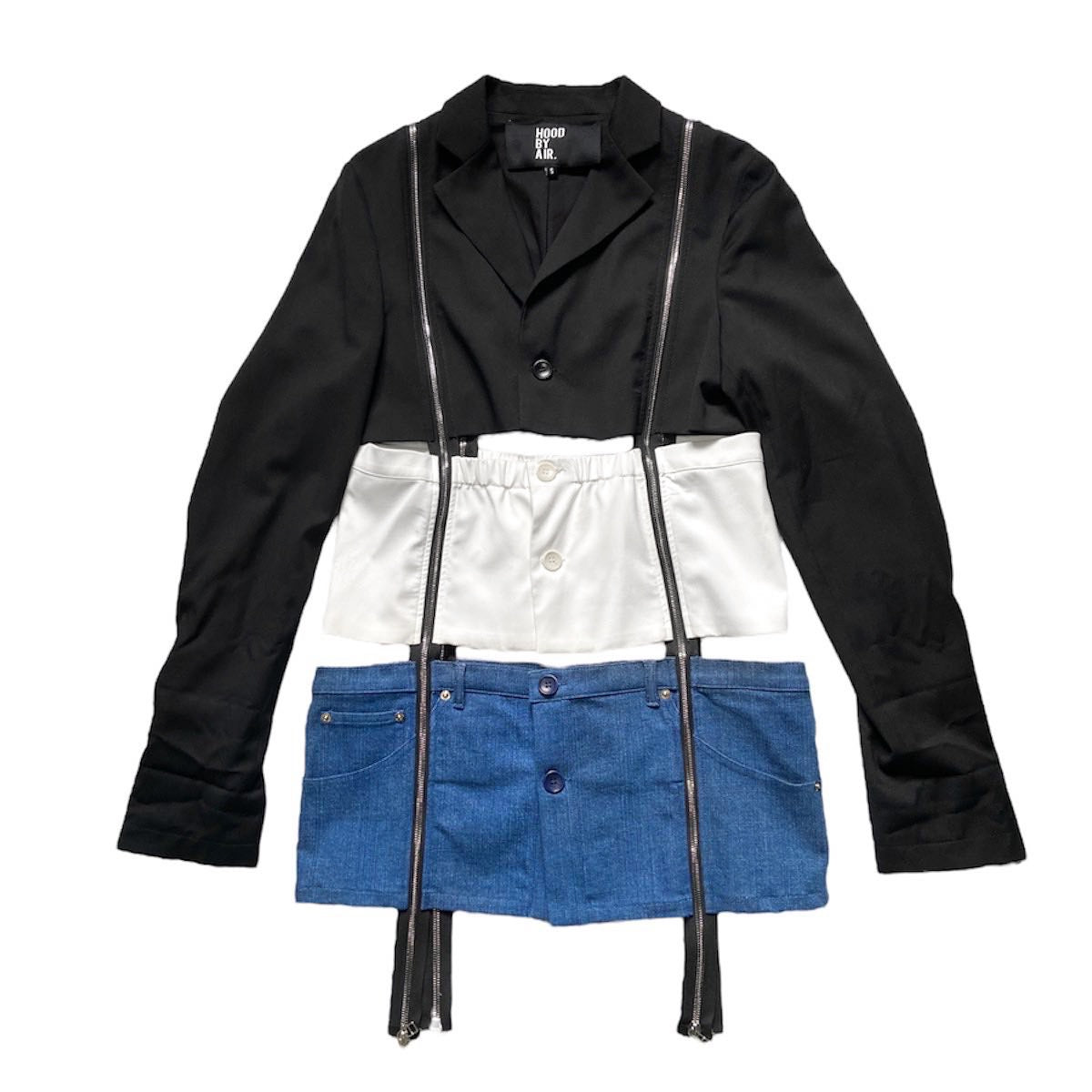 Hood By Air HBA ss16 deconstructed zipper blazer shirt jeans jacket S