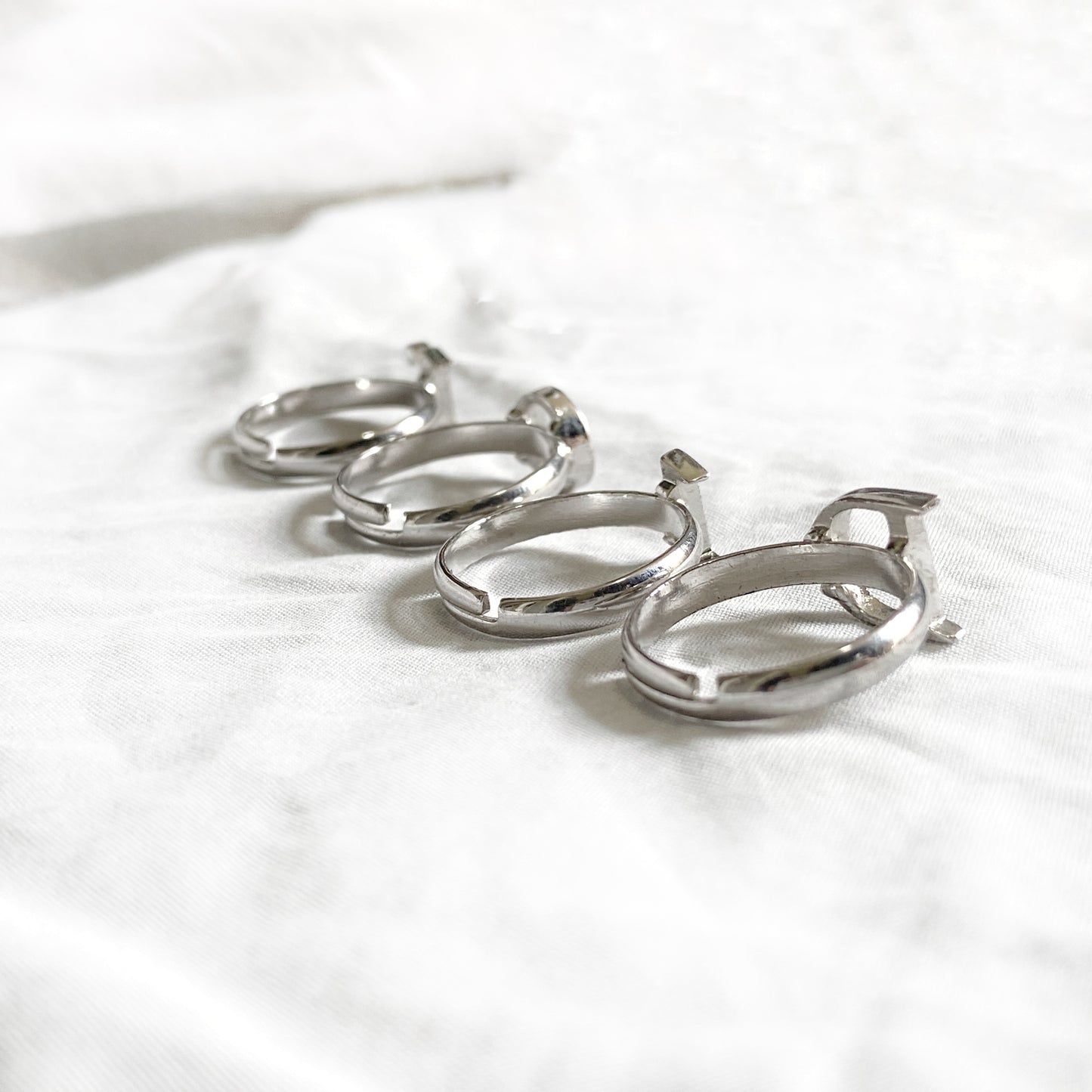 Dior Fall 2003 John Galliano Spell Out Crystal  Silver Rings Set