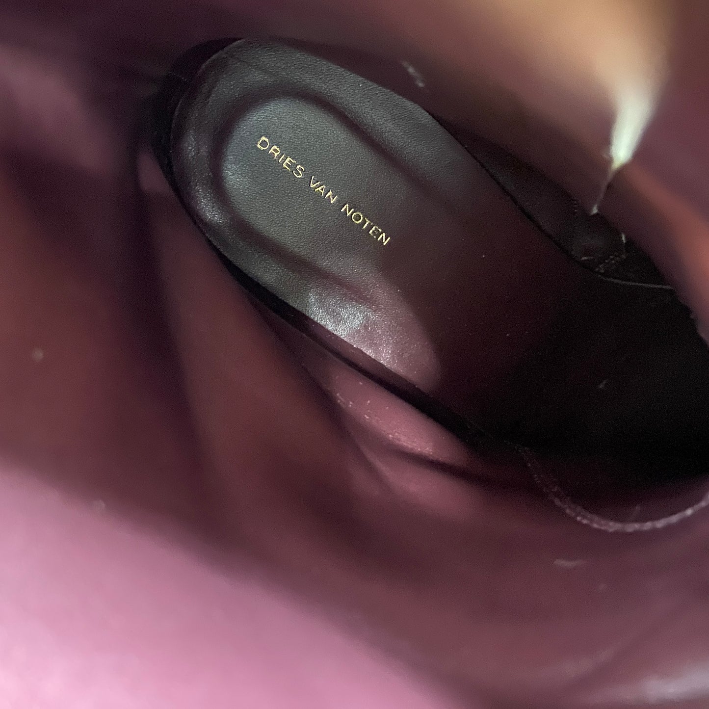 Dries Van Noten python texture calfskin platform boots 39