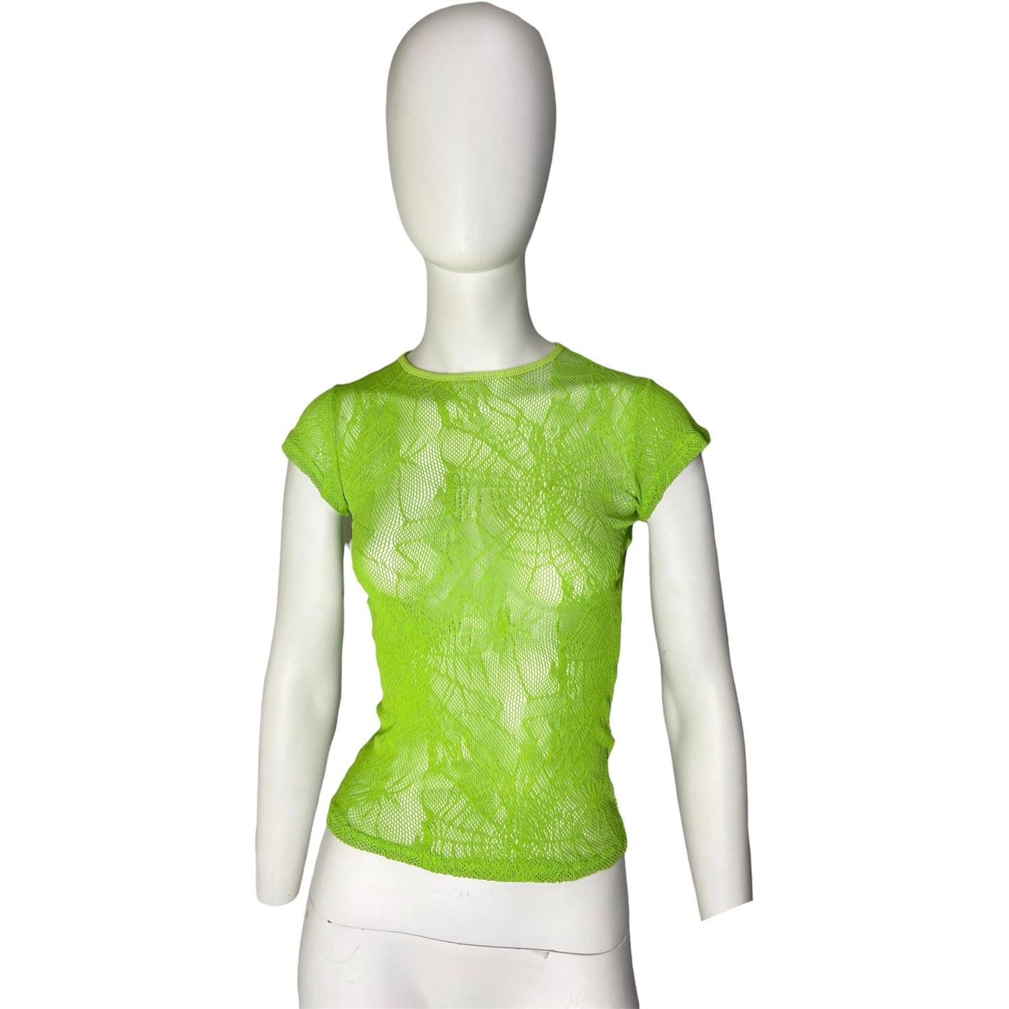 W< mesh knit spiderweb top M