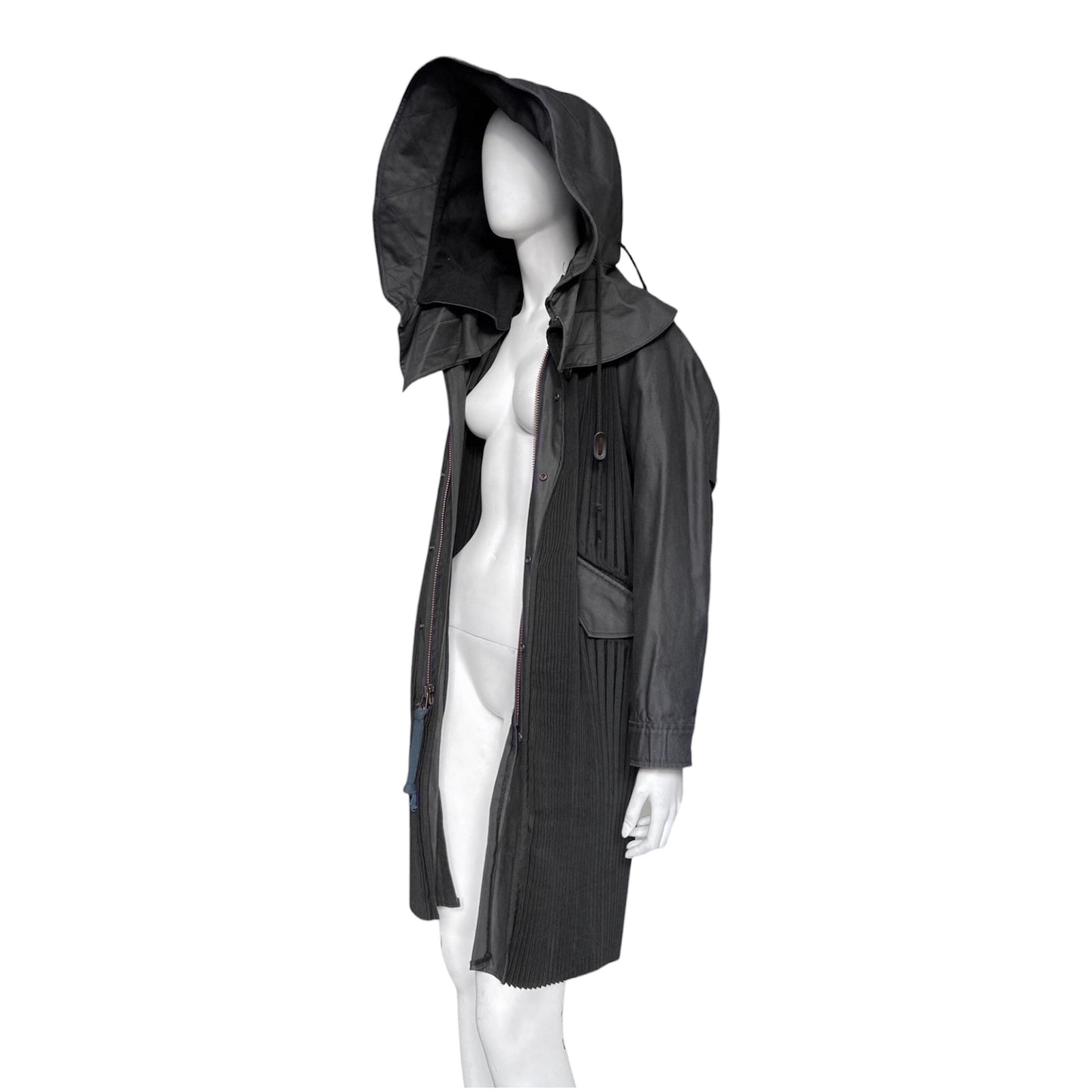 Junya Watanabe Fall 2010 pleated coat jacket with giant detachable hood