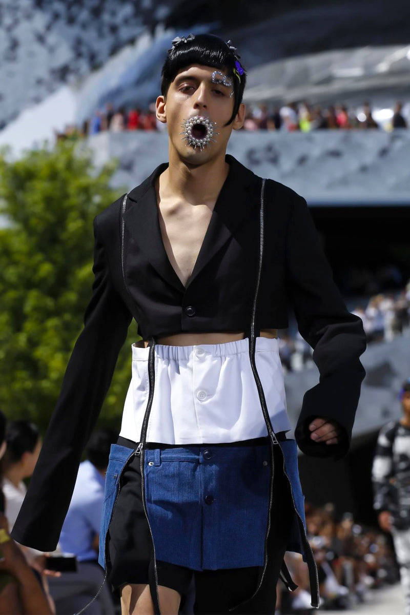 Hood By Air HBA ss16 deconstructed zipper blazer shirt jeans jacket S