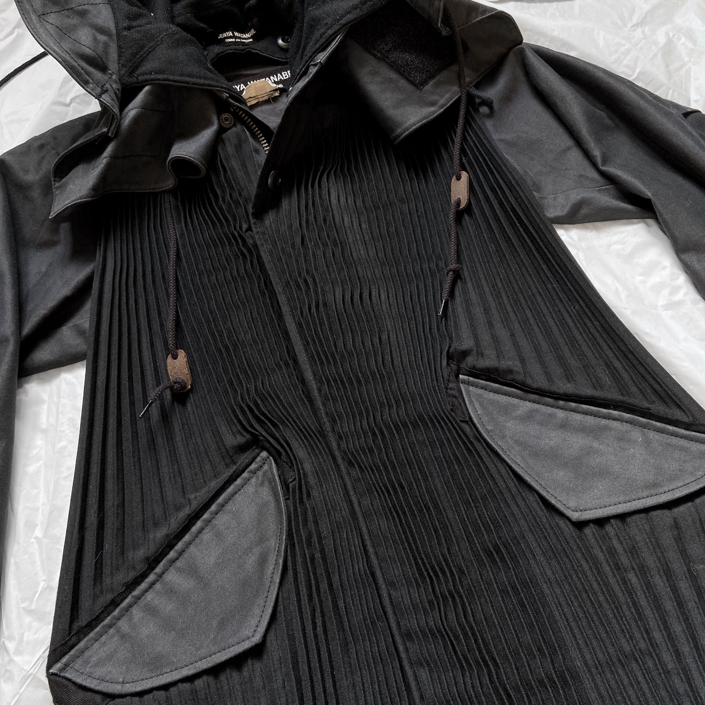 Junya Watanabe Fall 2010 pleated coat jacket with giant detachable hood