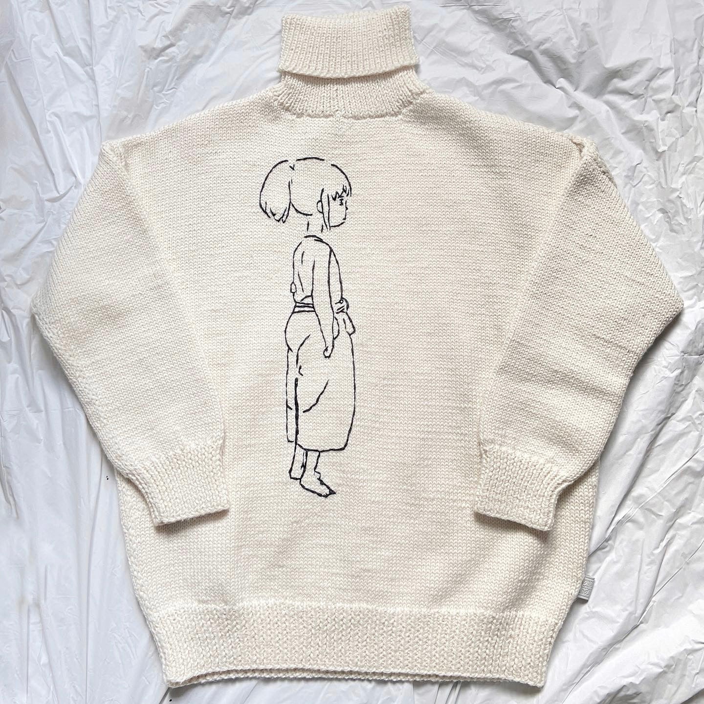 Loewe X Ghibli Studios Spirited Away Chihiro stitched heavy knit turtleneck sweater