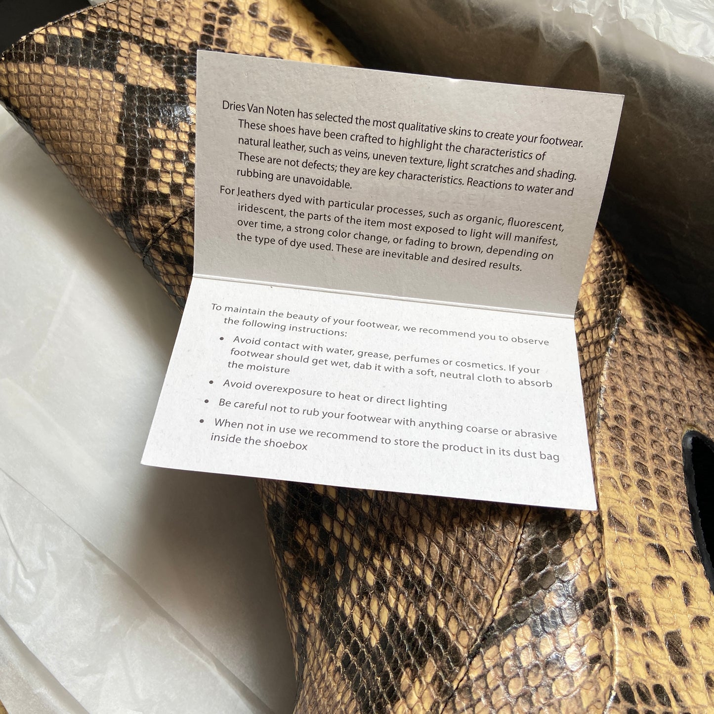 Dries Van Noten python texture calfskin platform boots 39