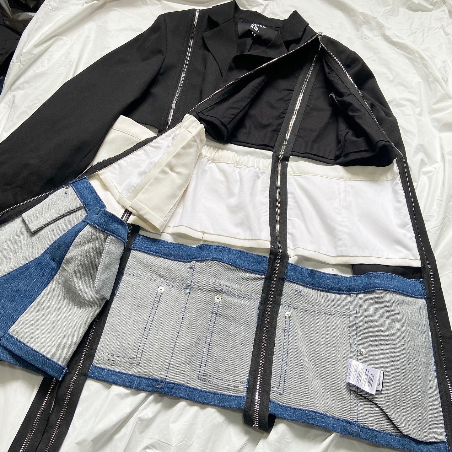 Hood By Air HBA ss16 deconstructed zipper blazer shirt jeans jacket S