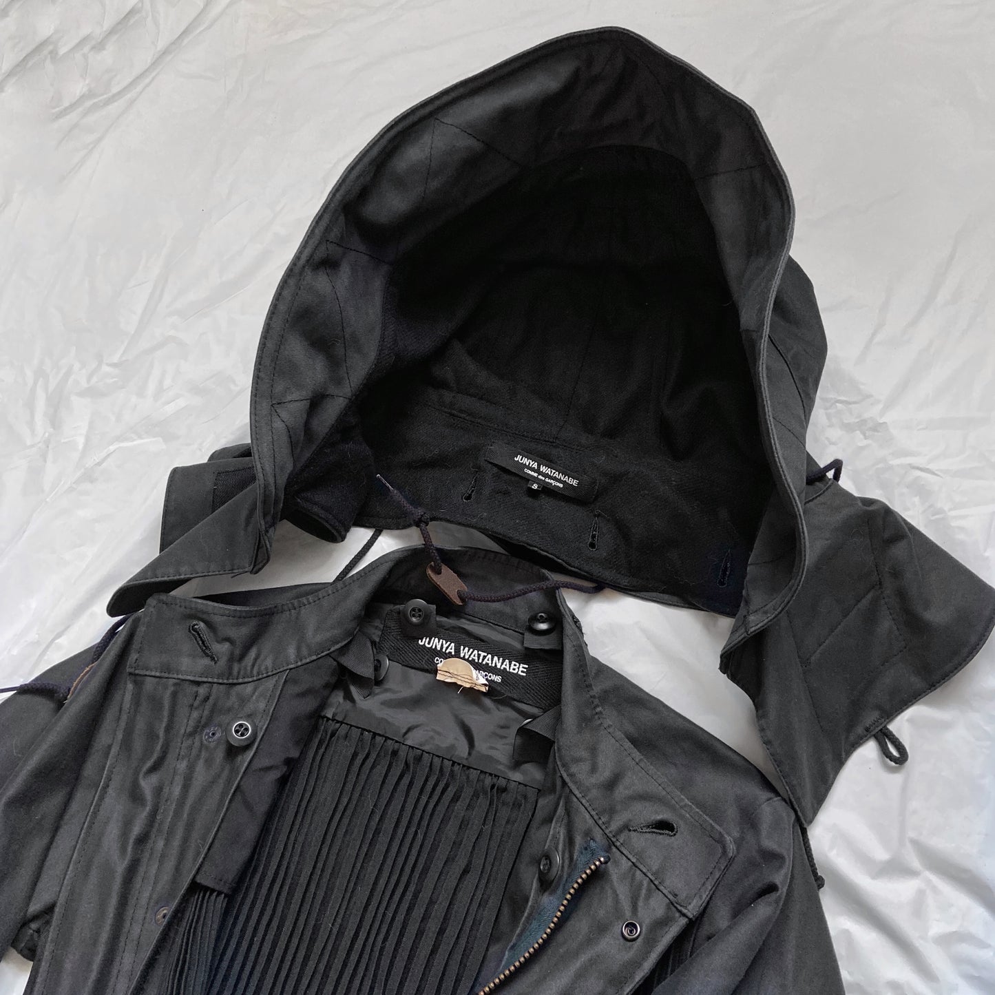 Junya Watanabe Fall 2010 pleated coat jacket with giant detachable hood