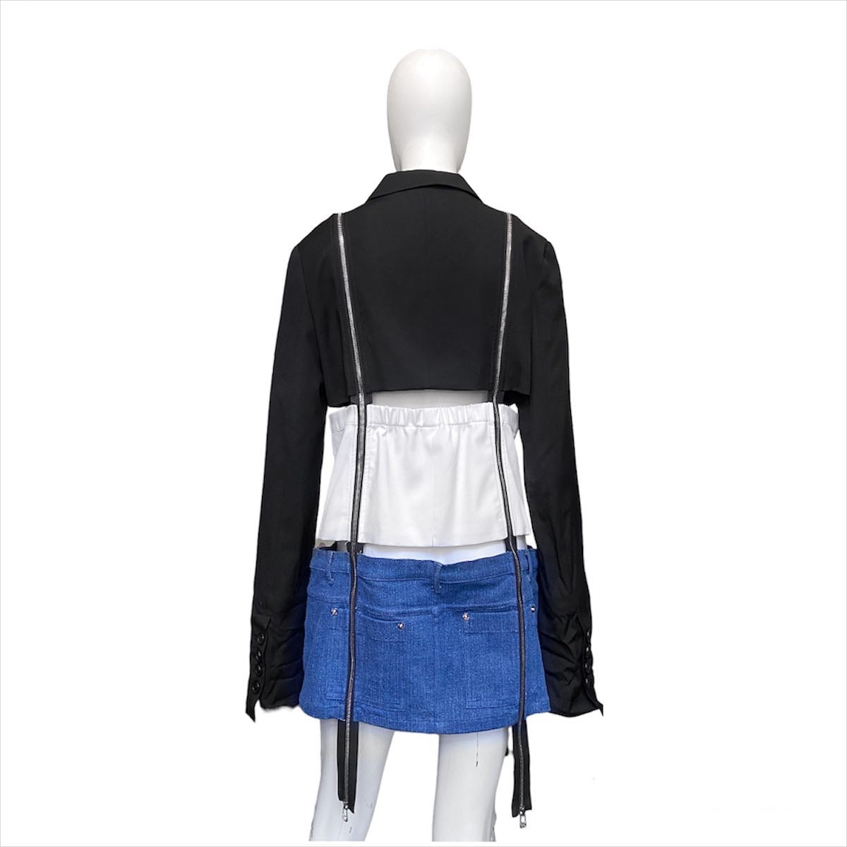 Hood By Air HBA ss16 deconstructed zipper blazer shirt jeans jacket S
