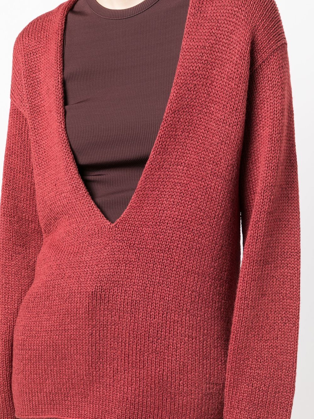 Hermès Spring 2000 Martin Margiela Jane Birkin Burgundy Silk Vareuse Knit Sweater S