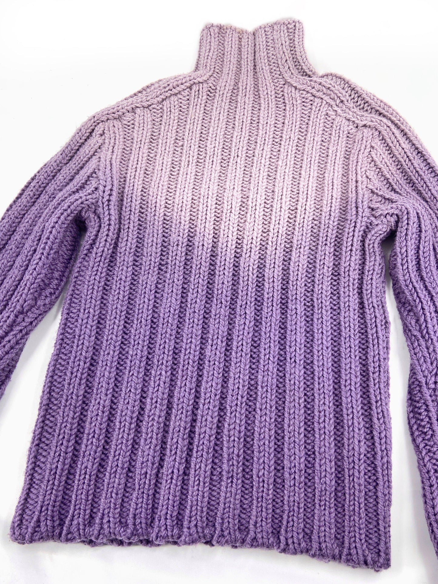 Gucci Fall 1998 Tom Ford Menswear Purple Ombré Heavyweight Knit Turtleneck Sweater L