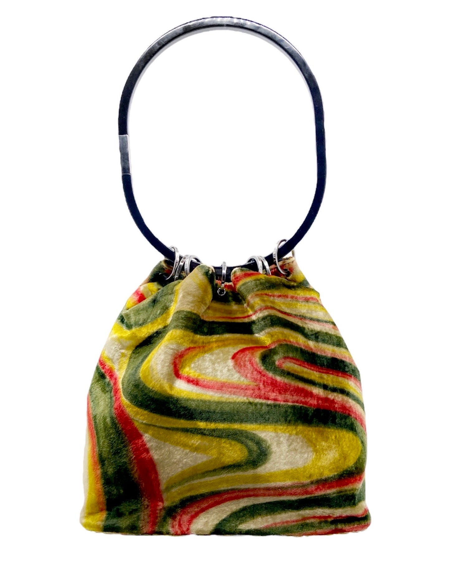 Gucci Fall 1999 Tom Ford Psychedelic Swirl Silk Velvet Ring Bucket Bag