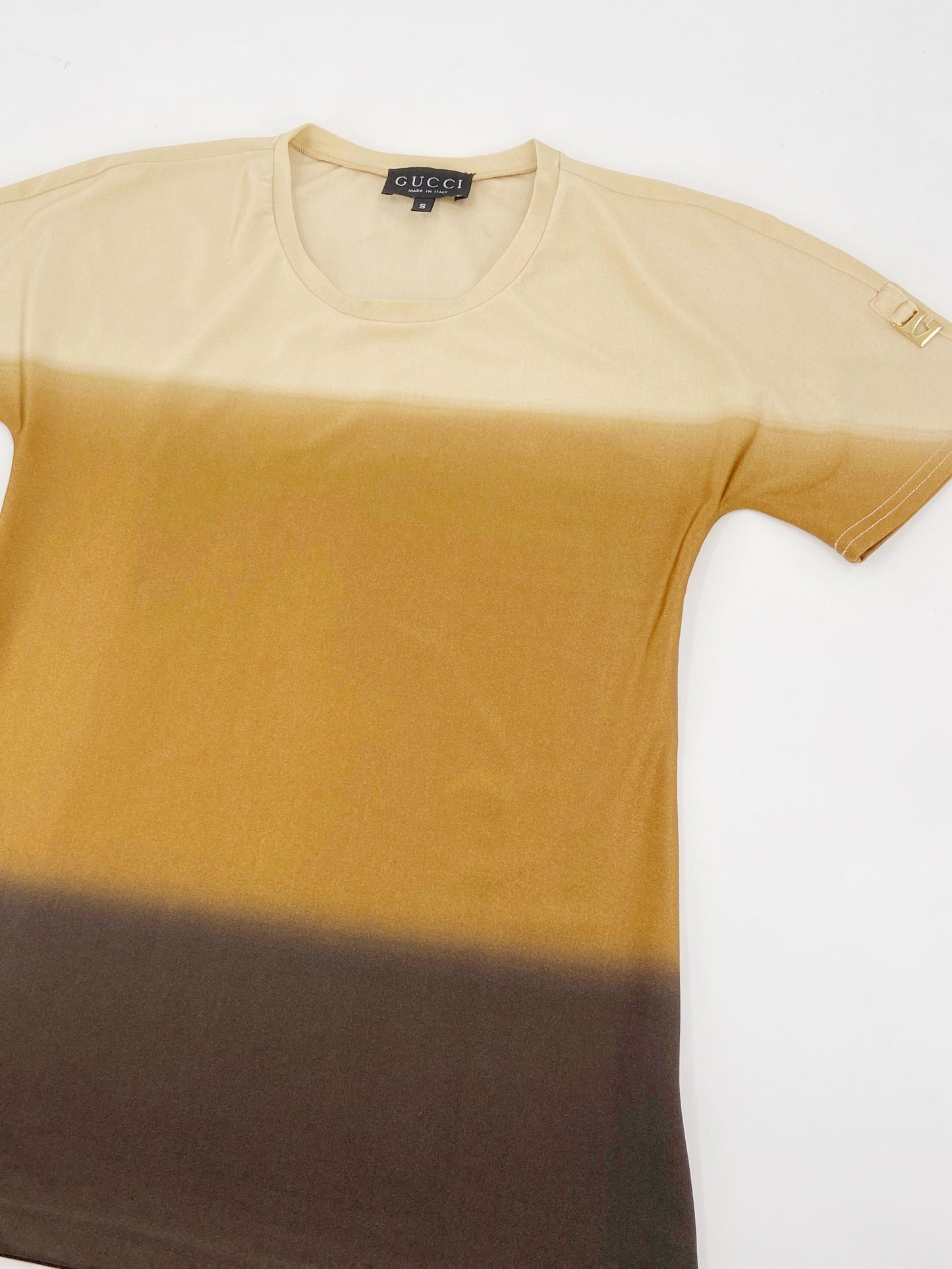 Gucci Spring 1997 Tom Ford Beige Ombré Tee S
