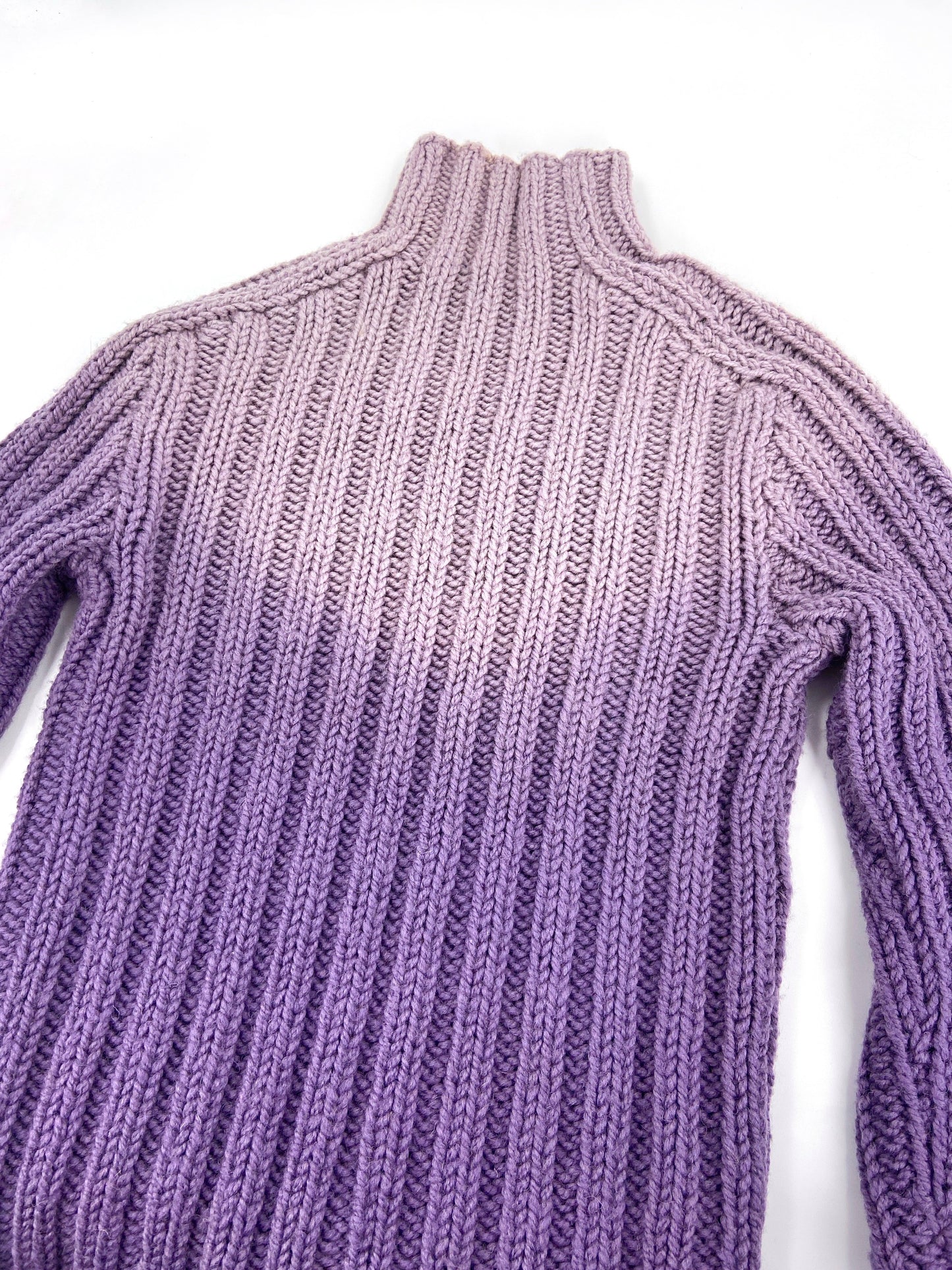 Gucci Fall 1998 Tom Ford Menswear Purple Ombré Heavyweight Knit Turtleneck Sweater L