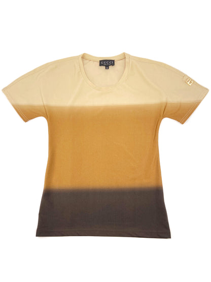 Gucci Spring 1997 Tom Ford Beige Ombré Tee S