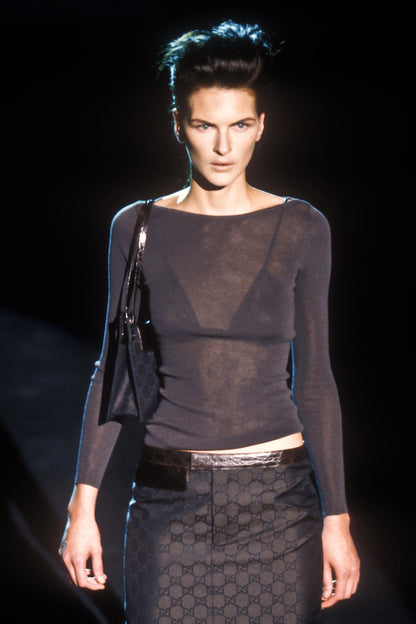 Gucci Spring 1998 Tom Ford Raw Denim Pencil Skirt 40