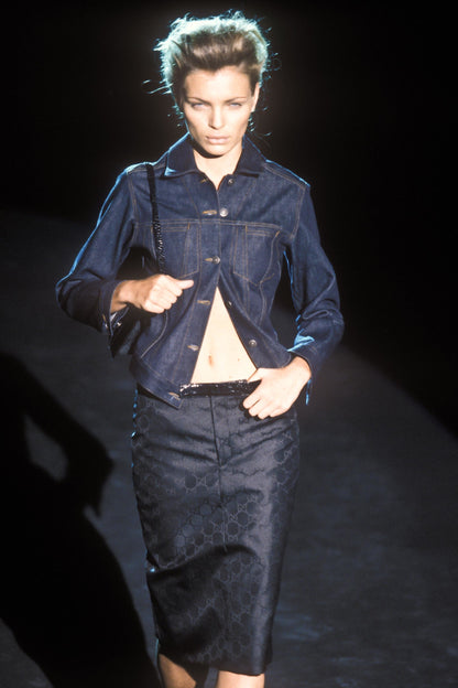 Gucci Spring 1998 Tom Ford Look#32 Esther Cañadas Raw Denim Jacket 40