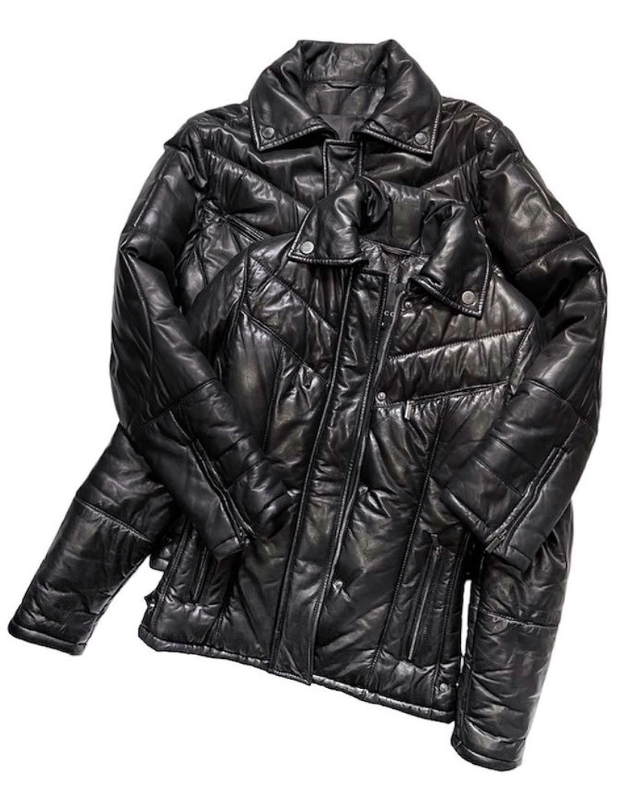 Gucci Fall 1998 Tom Ford Lambskin Leather Quilted Down Puffer Jacket 40