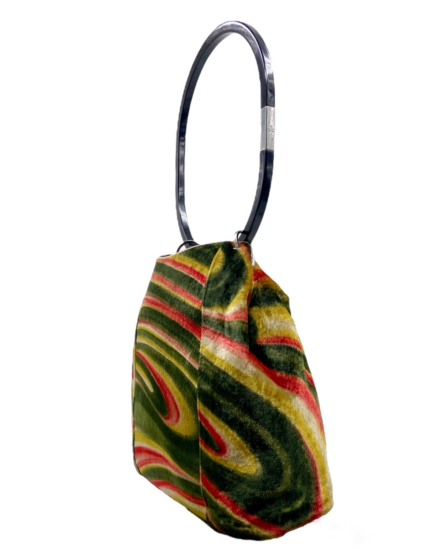 Gucci Fall 1999 Tom Ford Psychedelic Swirl Silk Velvet Ring Bucket Bag