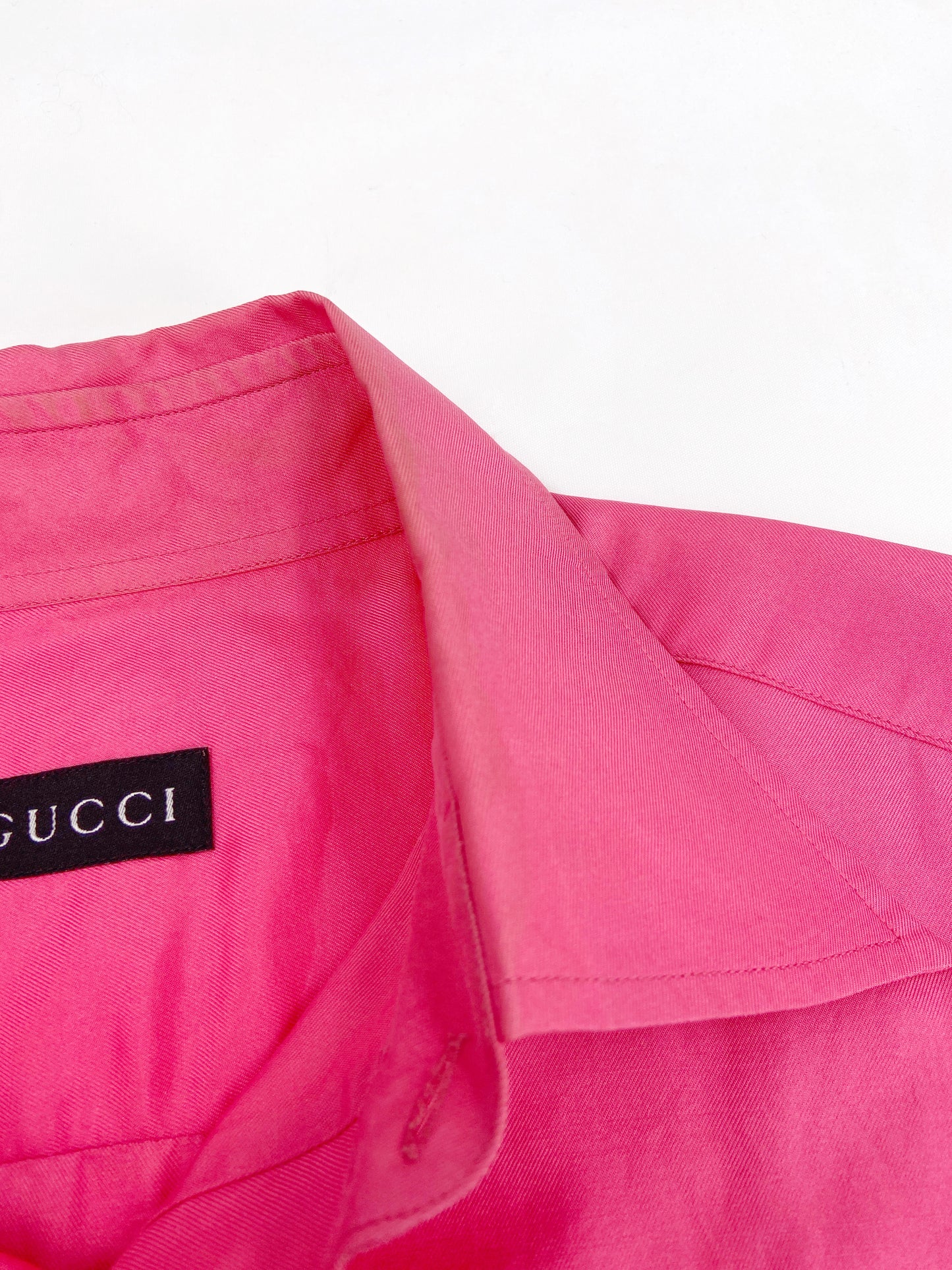 Gucci Fall 1997 Tom Ford Men’s Pink Silk Dress Shirt