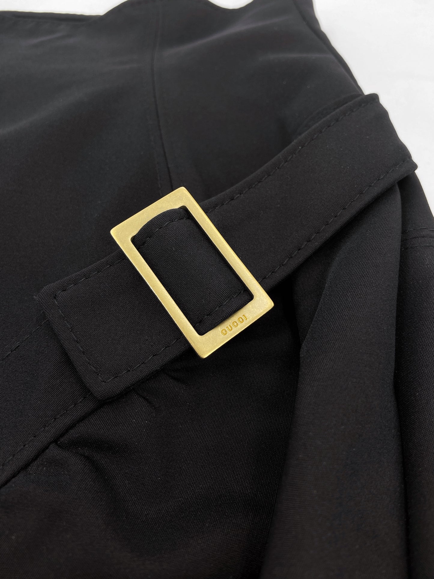 Gucci Fall 2003 Tom Ford Epaulettes Military Jacket Ruched Pencil Skirt Suit Set 38