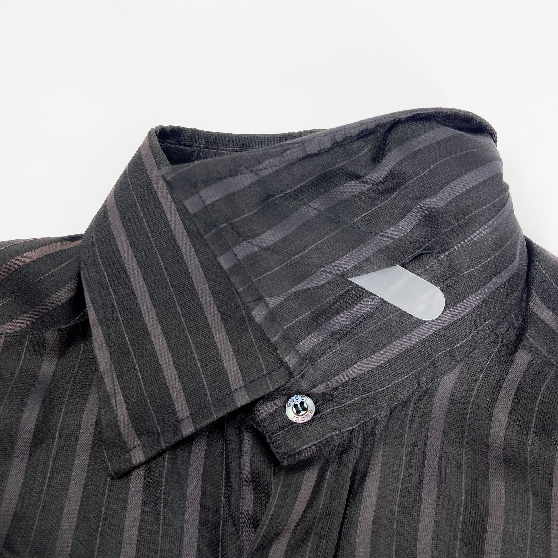 Gucci Spring 2003 Tom Ford Striped Sheer Silk Button Dress Shirt – Dusty Archive Gucci Spring 2003 Tom Ford Striped Sheer Silk Button Dress Shirt – Dusty Archive