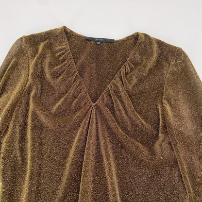 Gucci Fall 2000 Tom Ford Runway Gold Glitter Dress 38