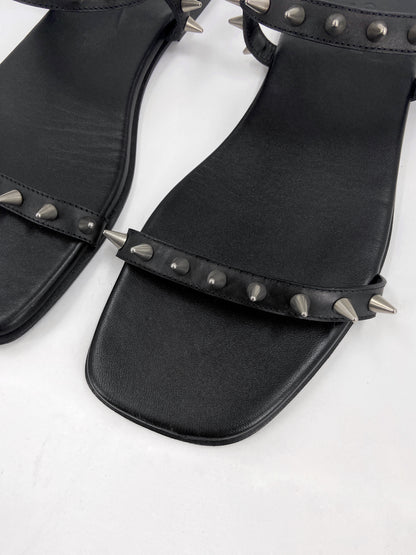 Gucci Men’s Spiked Black Leather Sandals 43