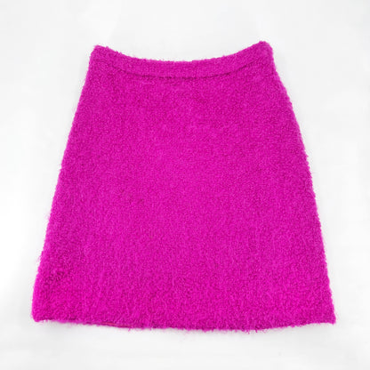 Christian Dior Fall 1997 John Galliano Fuschia Mohair Bar Jacket Skirt Suit