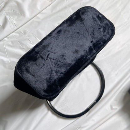 Gucci Fall 1999 Tom Ford Large Black Velvet Bucket Acrylic Ring Bag