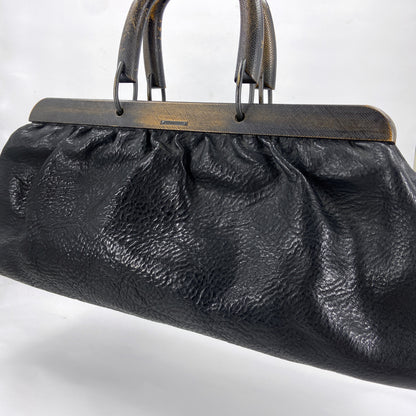 Gucci Fall 2002 Tom Ford Black Pebbled Buffalo Leather Doctors Bag