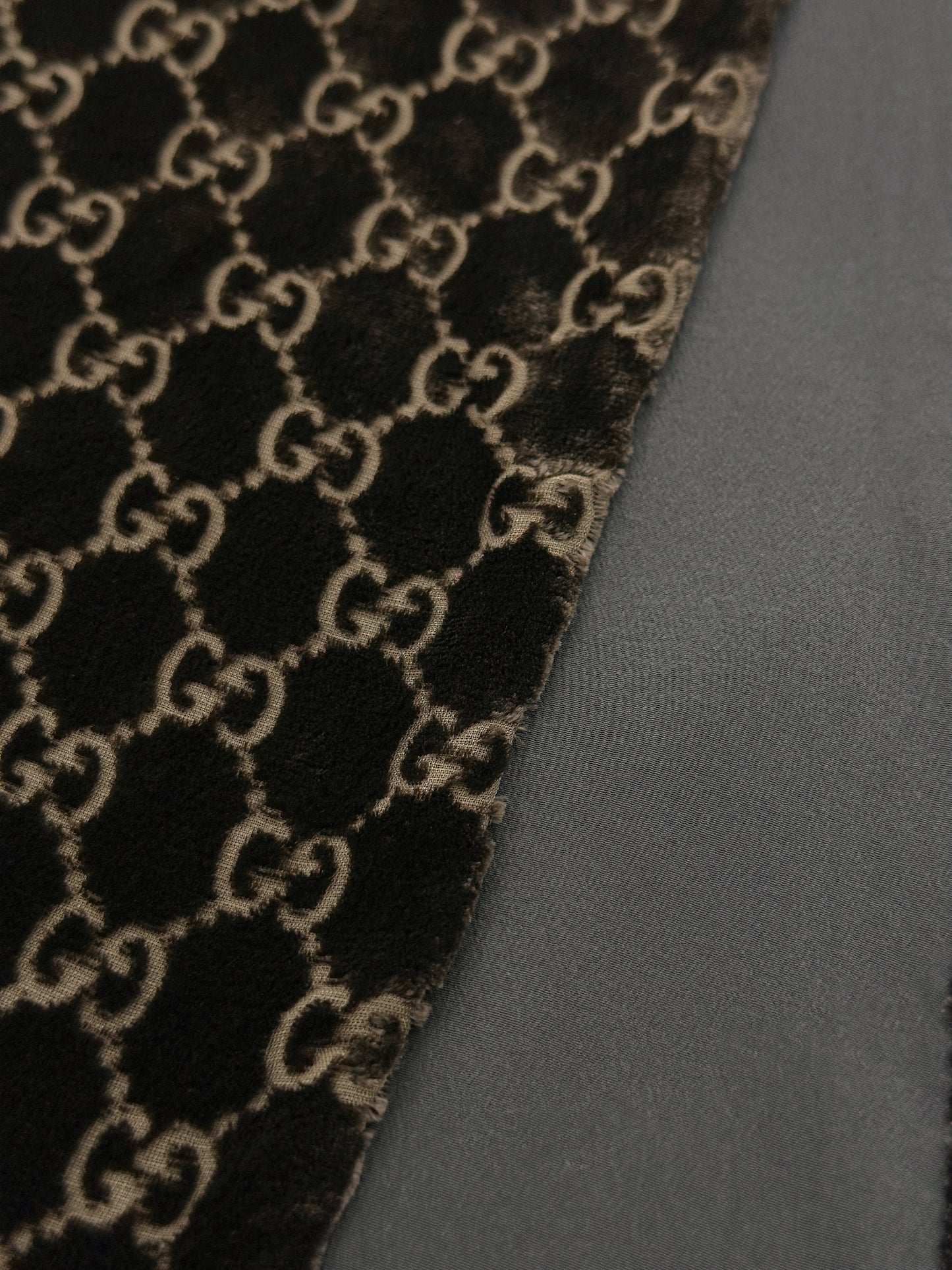 Gucci Fall 1997 Tom Ford Brown Monogram Velvet Scarf