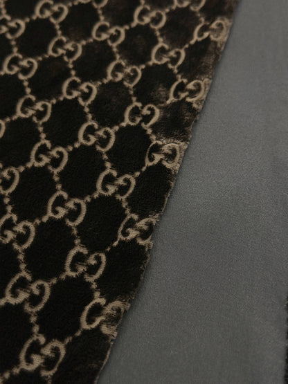 Gucci Fall 1997 Tom Ford Brown Monogram Velvet Scarf