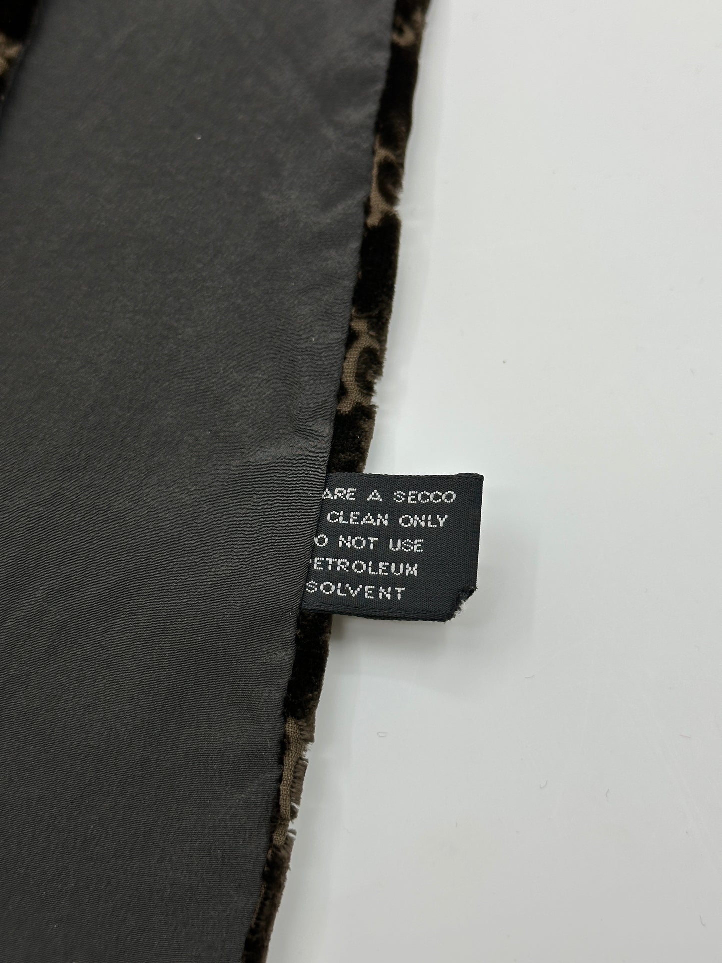 Gucci Fall 1997 Tom Ford Brown Monogram Velvet Scarf