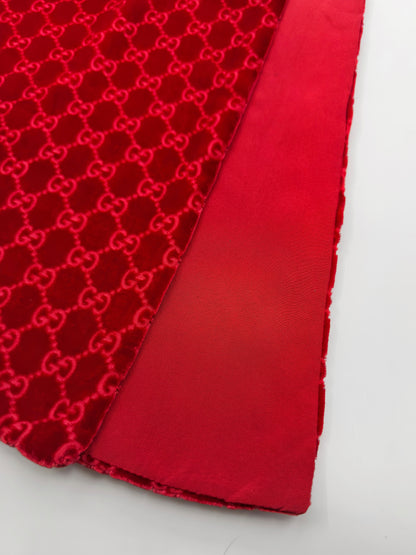 Gucci Fall 1997 Tom Ford Red Monogram Velvet Scarf