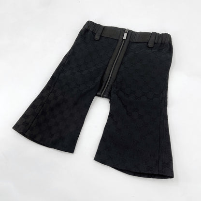 Gucci Spring 2000 Tom Ford Black Monogram Zipper Shorts