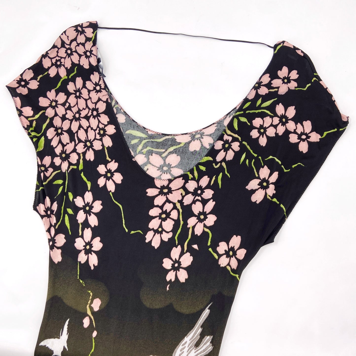 Gucci Spring 2003 Iconic Tom Ford SATC Cherry Blossom Floral Viscose Dress XS