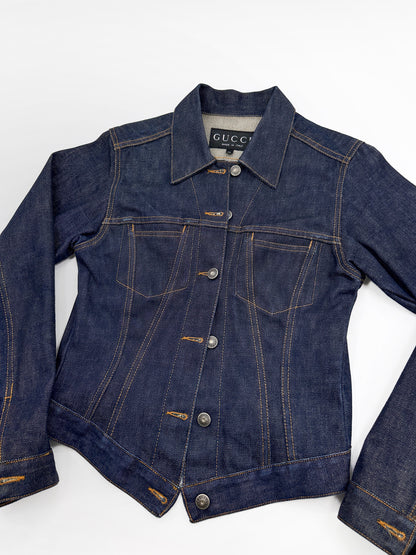 Gucci Spring 1998 Tom Ford Look#32 Esther Cañadas Raw Denim Jacket 40