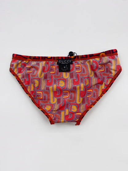 BWNT Gucci Spring 1997 Tom Ford Psychedelic Logo Swim Briefs M