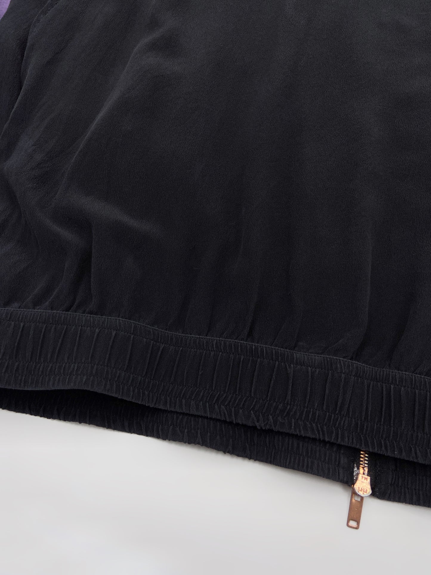 Gucci Spring 2004 Tom Ford Black Webbing Striped Crepe de Chine Silk Bomber Jacket pants tracksuit 38