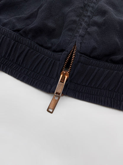 Gucci Spring 2004 Tom Ford Black Webbing Striped Crepe de Chine Silk Bomber Jacket pants tracksuit 38