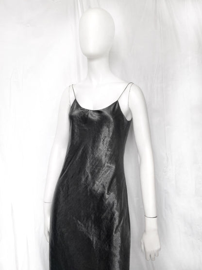 Gucci Spring 2000 Tom Ford Sheer Beaded Linen Chain Strap Slip Dress 38