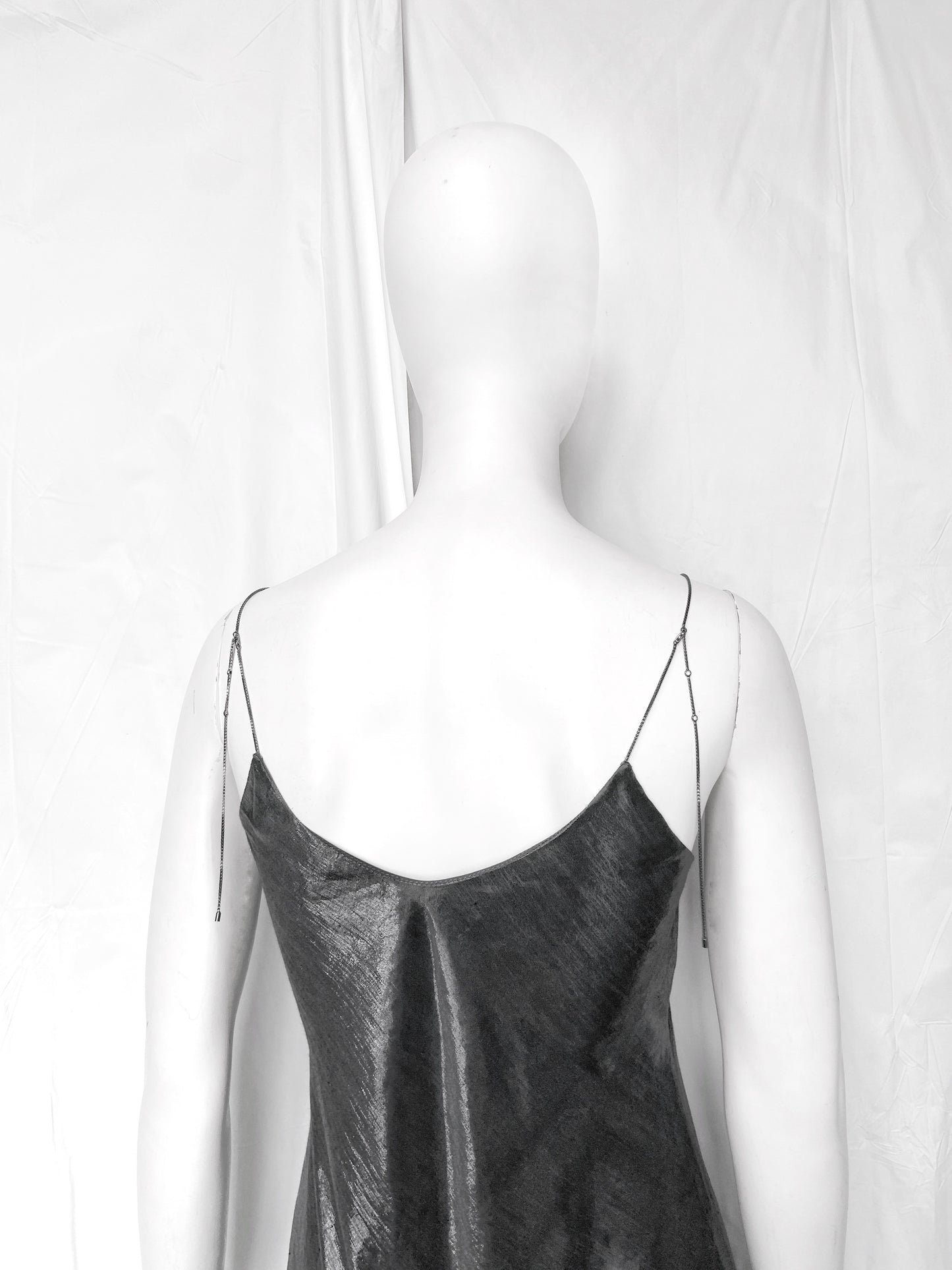 Gucci Spring 2000 Tom Ford Sheer Beaded Linen Chain Strap Slip Dress 38