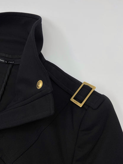 Gucci Fall 2003 Tom Ford Epaulettes Military Jacket Ruched Pencil Skirt Suit Set 38